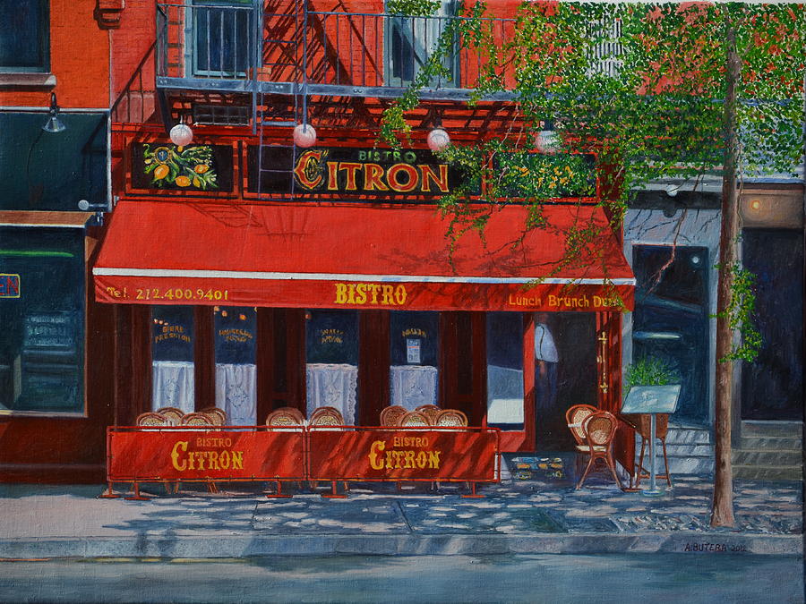 New York City Painting - Bistro Citron by Anthony Butera