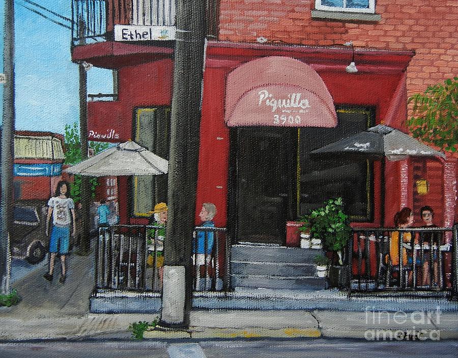 Bistro Piquillo in Verdun Painting by Reb Frost
