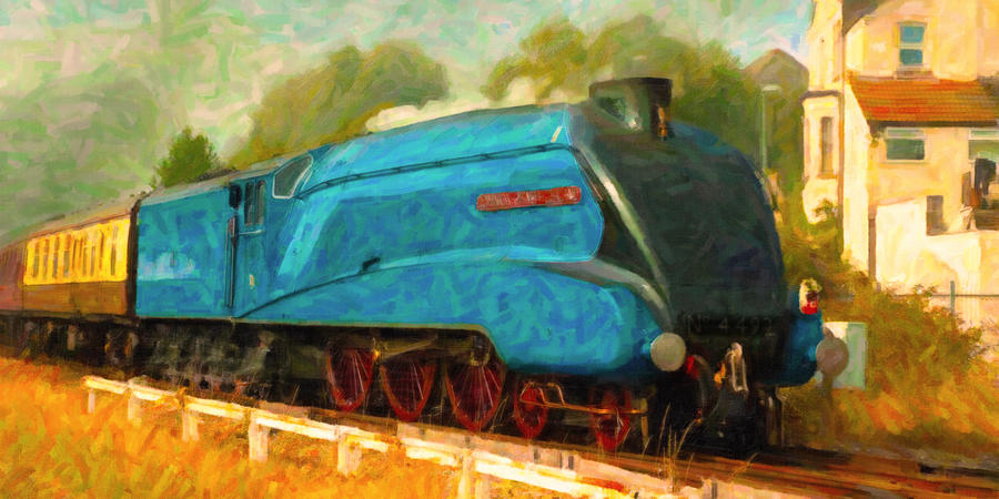 Bittern Locomotive Digital Art by Chuck Mountain