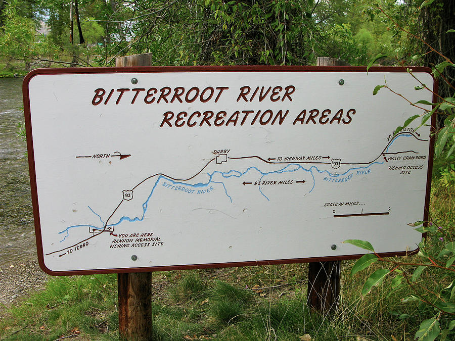 Sign Photograph - Bitterroot River Recreation Areas Sign by Michelle Theall