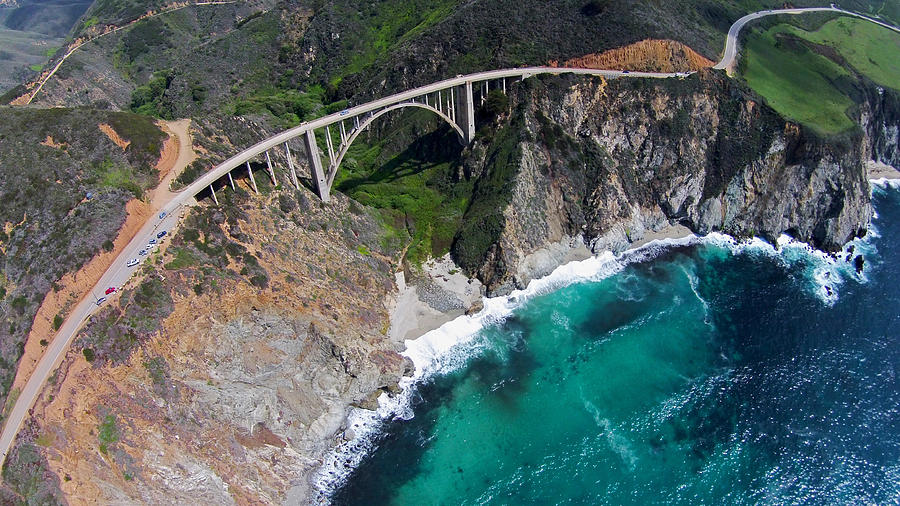Bixby Bridge from above Photograph by David Levy