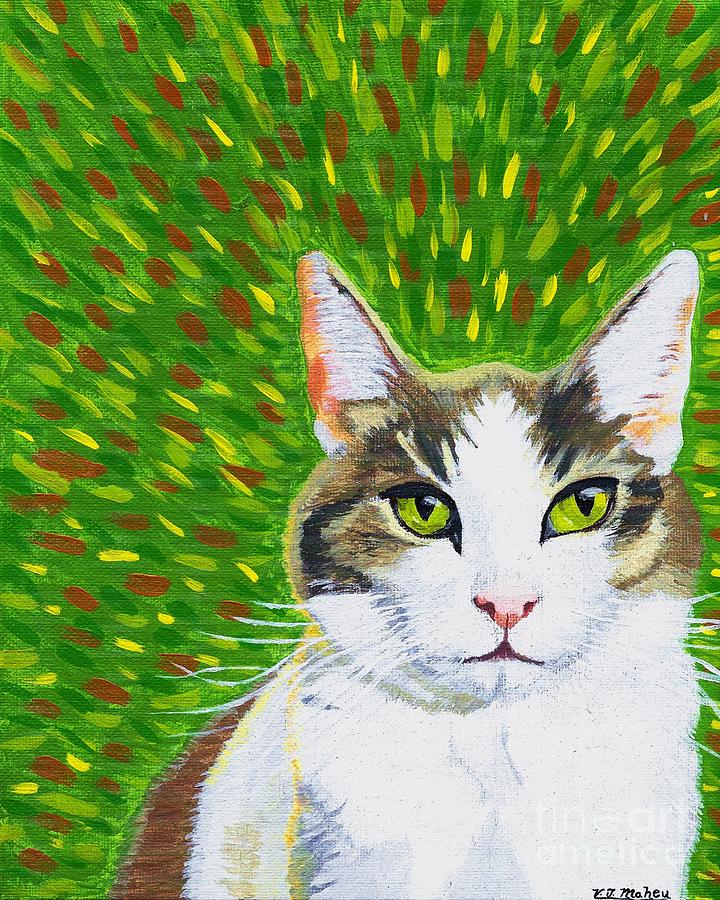 Biz Biz another Green Eyed Tiger Painting by Vicki Maheu