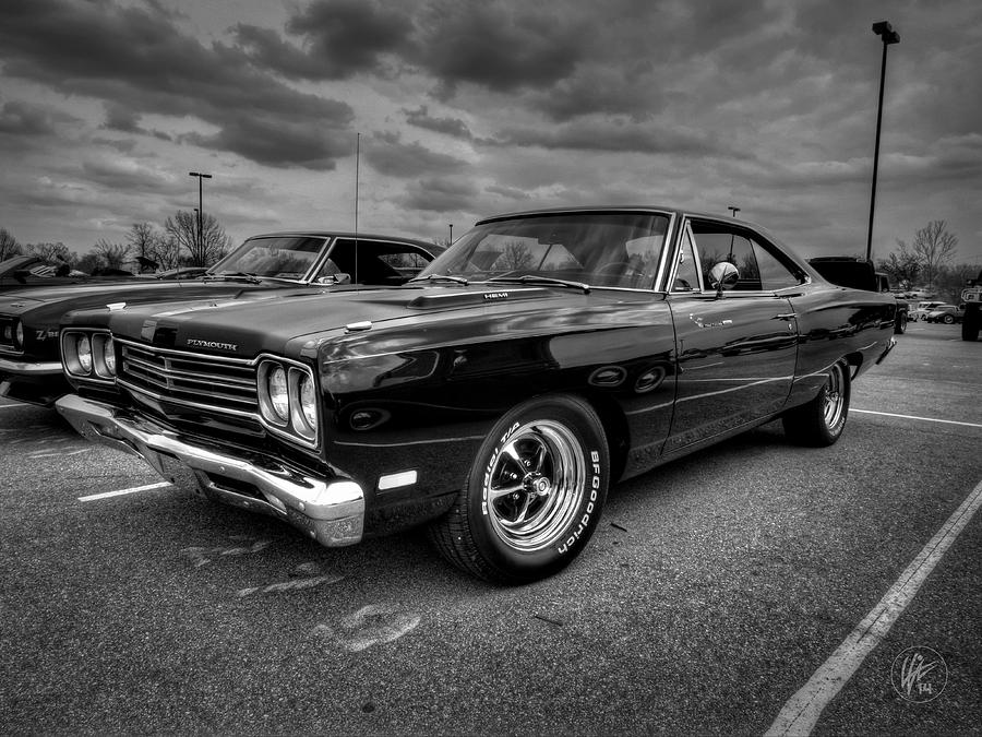 Car Photograph - Black 69 Plymouth Road Runner 001 by Lance Vaughn