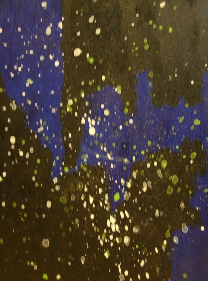 Black and Blue Splatter Painting by Samantha Lusby