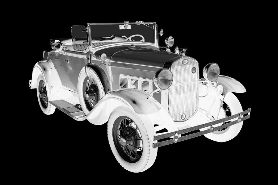 Black and White 1931 Ford Model A Cabriolet Photograph by Keith Webber Jr