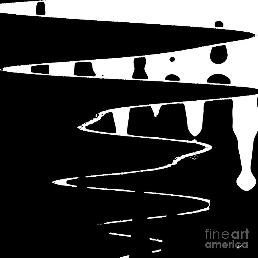 Black And White Abstract 3 Painting by Gerlinde Keating - Galleria GK Keating Associates Inc