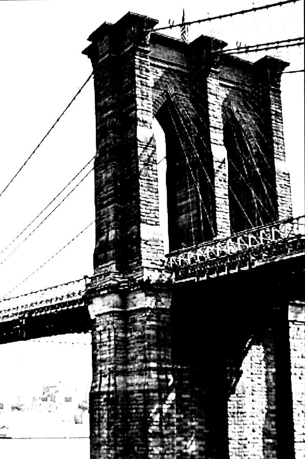 Black and White Abstract City Photography...Brooklyn Bridge Photograph by Amy Giacomelli