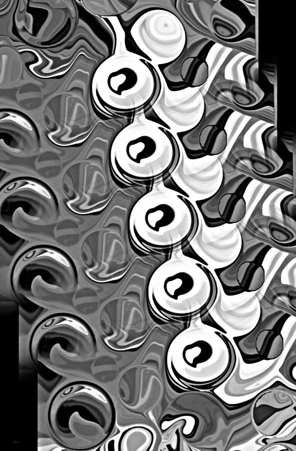 Black and White Abstract Digital Art by Donna Proctor
