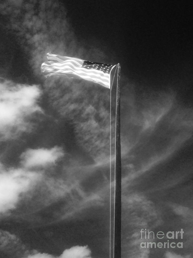 Black and white American flag Photograph by WaLdEmAr BoRrErO