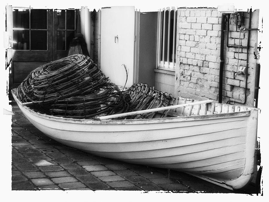 Black and White boat Photograph by Claire Hull