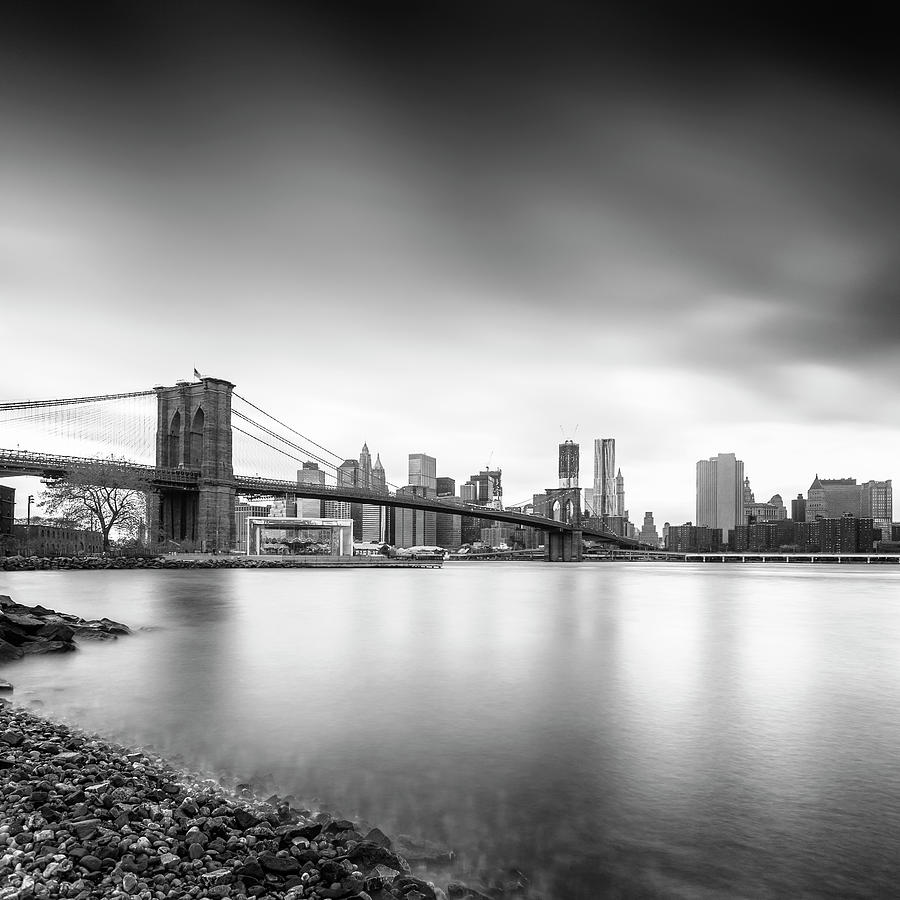 Black And White Brooklyn Bridge Photograph by Pawel.gaul