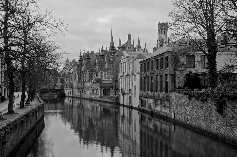 Black and White Bruges Photograph by Brian Kamprath