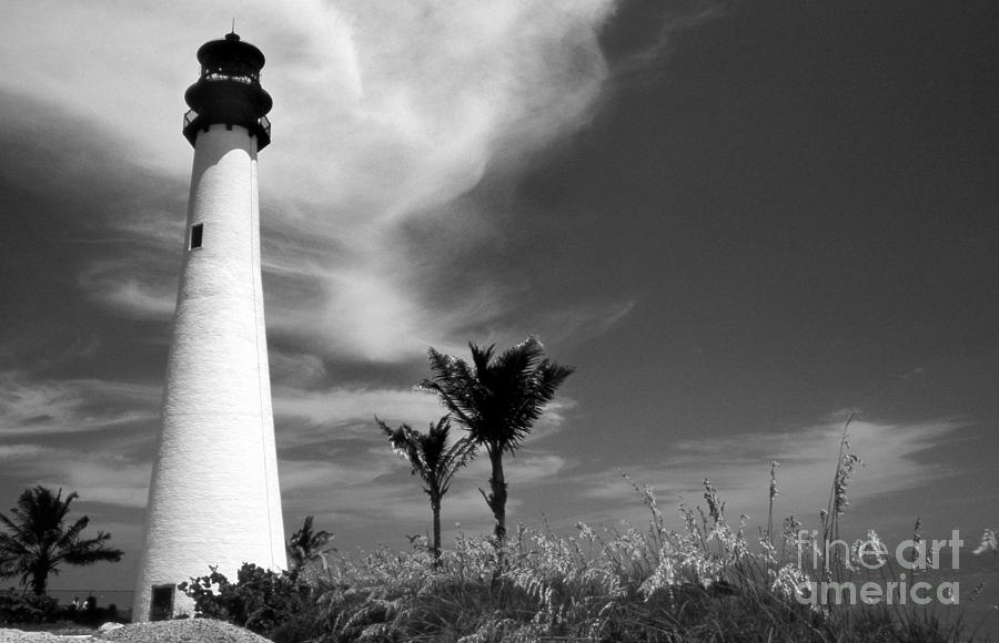 Lighthouse Photograph - Black And White Cape Florida Light by Skip Willits