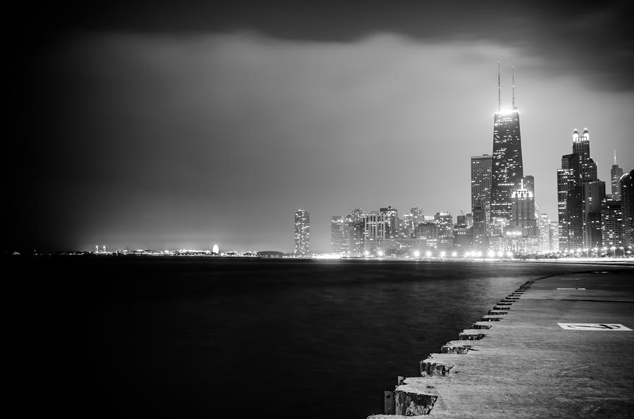Black and White Chicago Skyline Photograph by Anthony Doudt