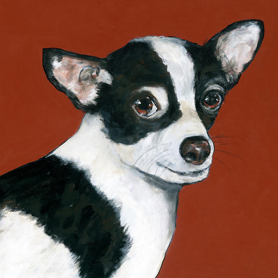Black and white Chihuahua Painting by Dale Moses