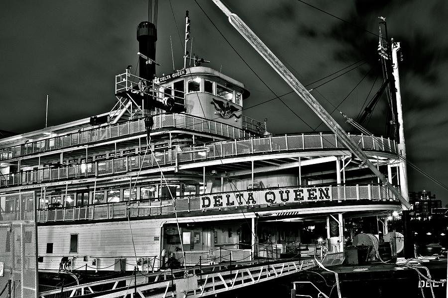 Black and White Delta Queen Photograph by Frozen in Time Fine Art Photography