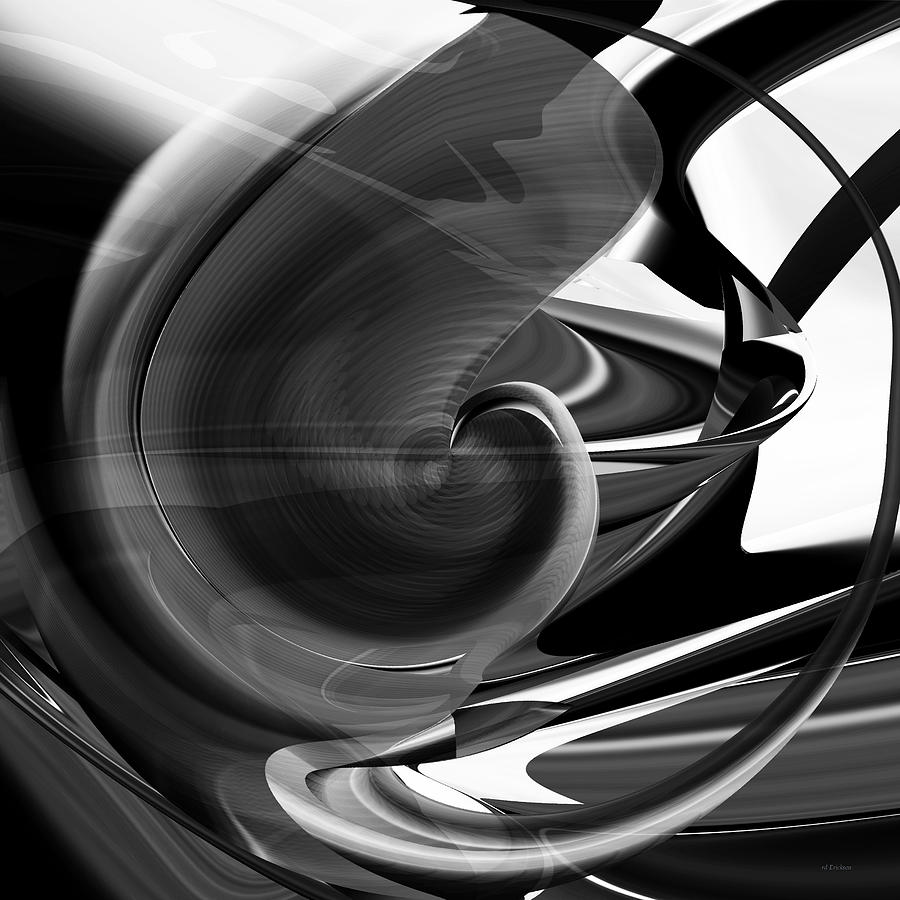 Black and White Future abstract Digital Art by rd Erickson