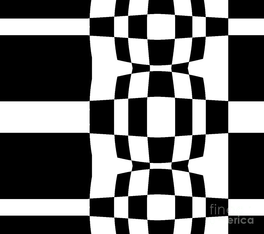 Abstract Digital Art - Geometric Abstract Black White Art No.277. by Drinka Mercep