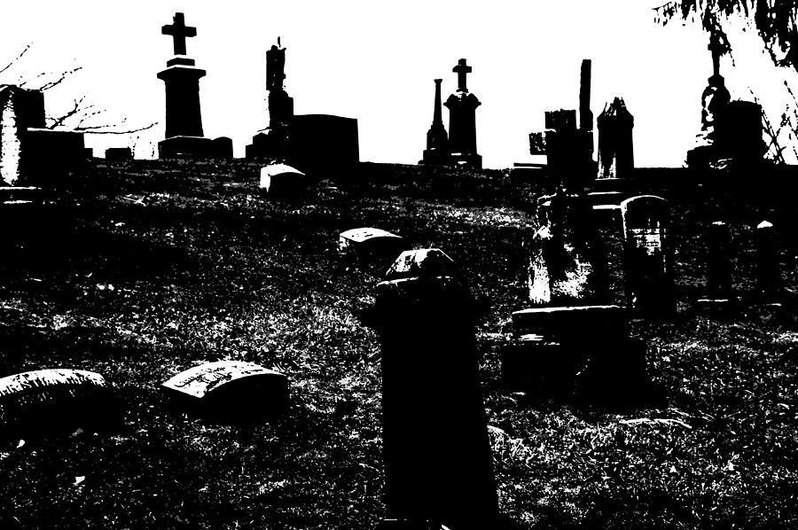 Black and White Graveyard Photograph by Mike Murdock