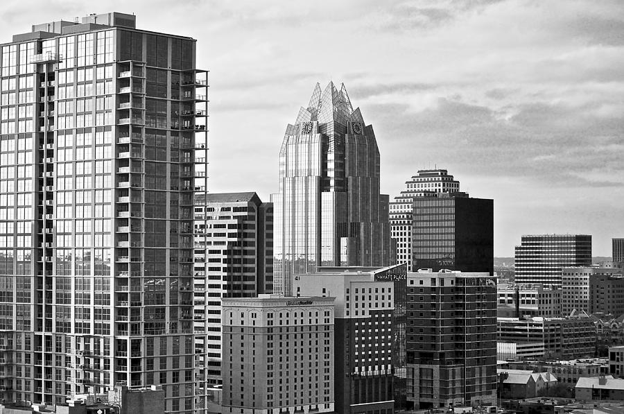 Black and White Urban Austin Photograph by Kristina Deane