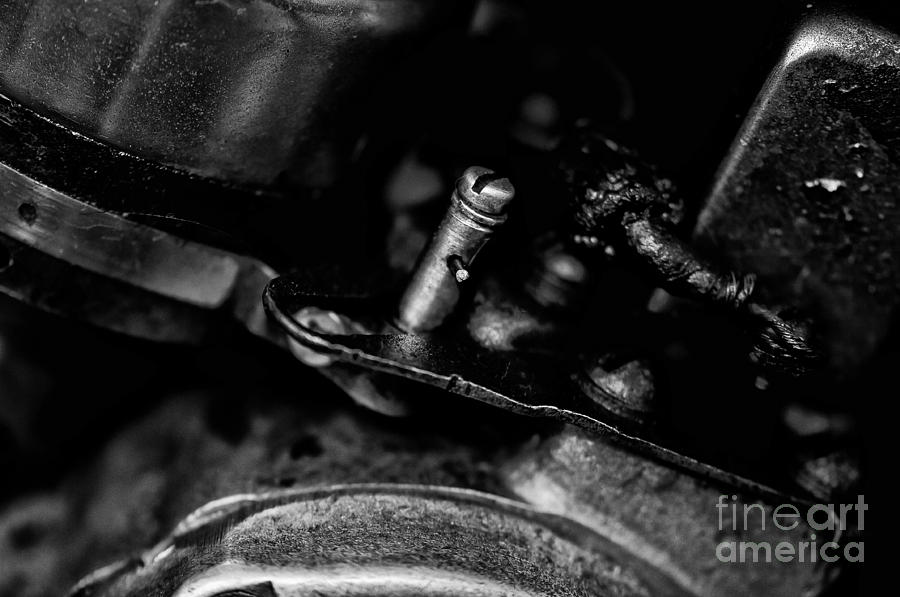 Black and White Harley Davidson Engine Parts Photograph by Wilma  Birdwell