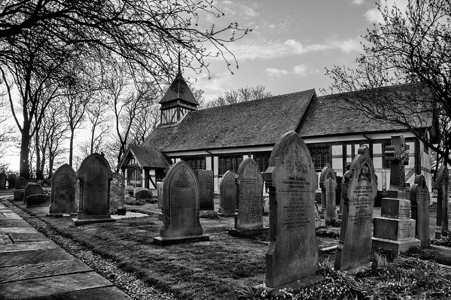 Black and white HDR Great Altcar church Photograph by Steven Heap - Pixels