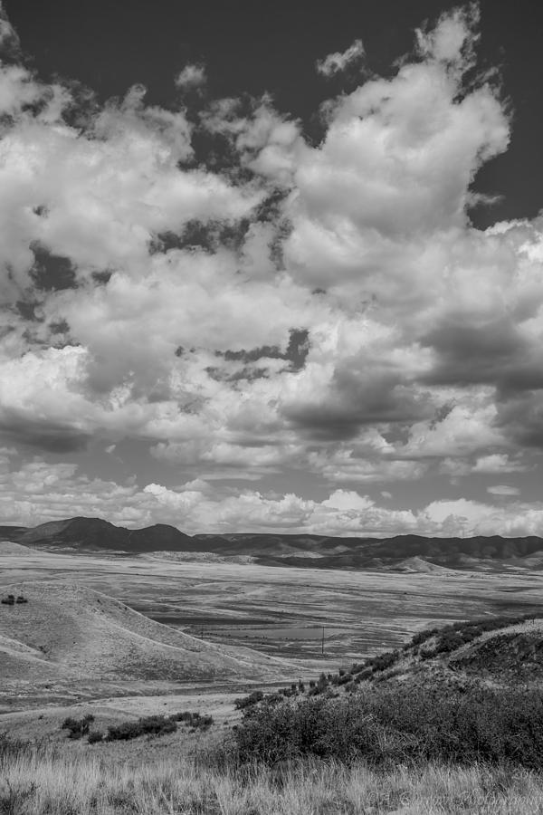 Black and White High Desert Cumulus Photograph by Aaron Burrows