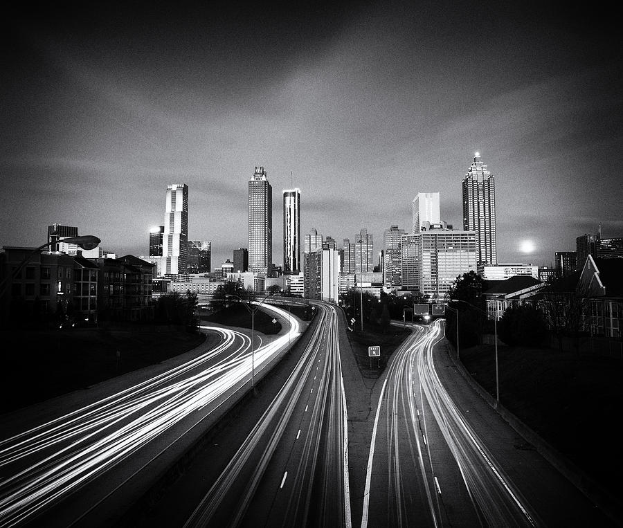 Black and white image of Atlanta skyline Photograph by Nickolay ...