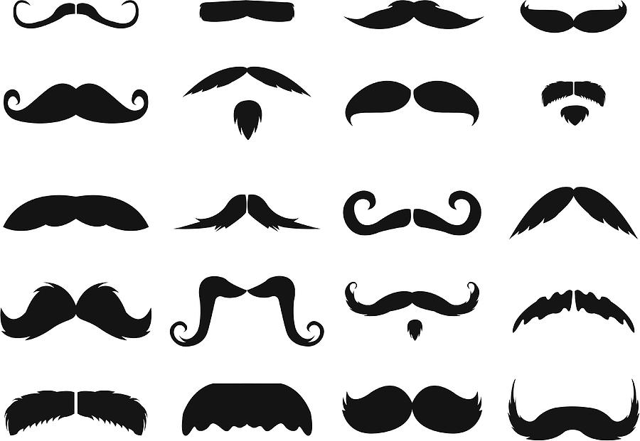 Black and white images of moustaches Drawing by KristinaVelickovic