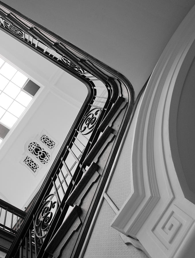 Black And White Interior Stairs Photograph by Vlad Baciu