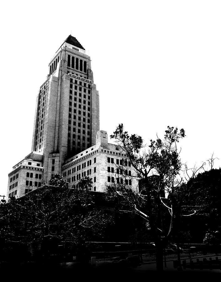 Black and White Los Angeles Abstract City Photography...LA City Hall Photograph by Amy Giacomelli