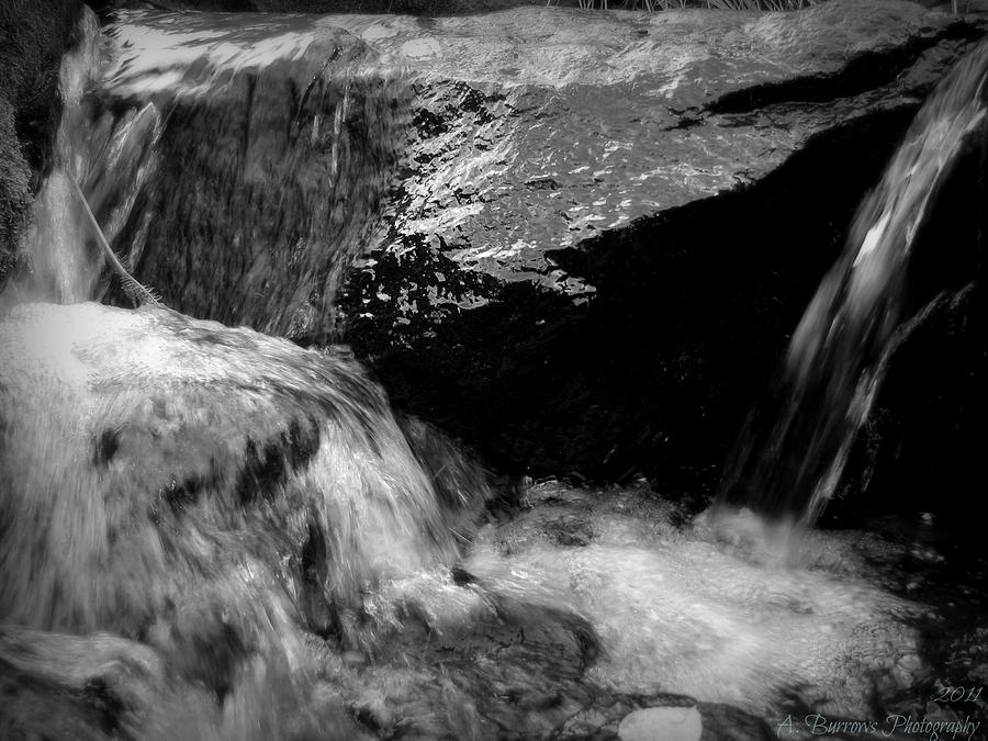 Black and White Mountain Falls Photograph by Aaron Burrows