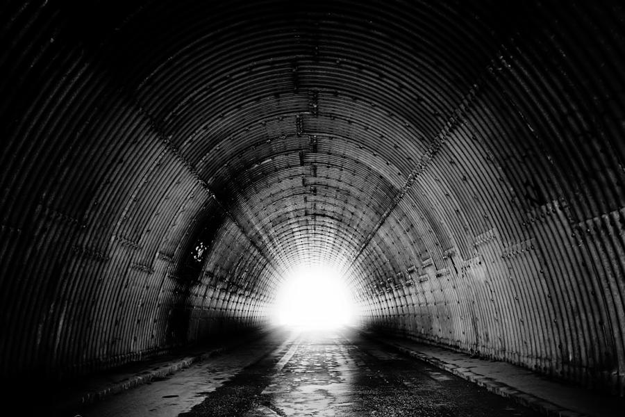 Black and White of Tunnel Photograph by Ioseph