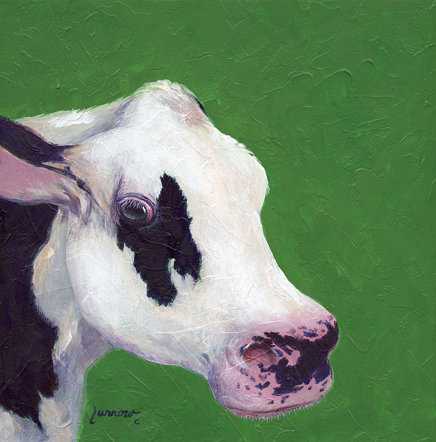 Animal Painting - Black and White on Green by Sue Furrow