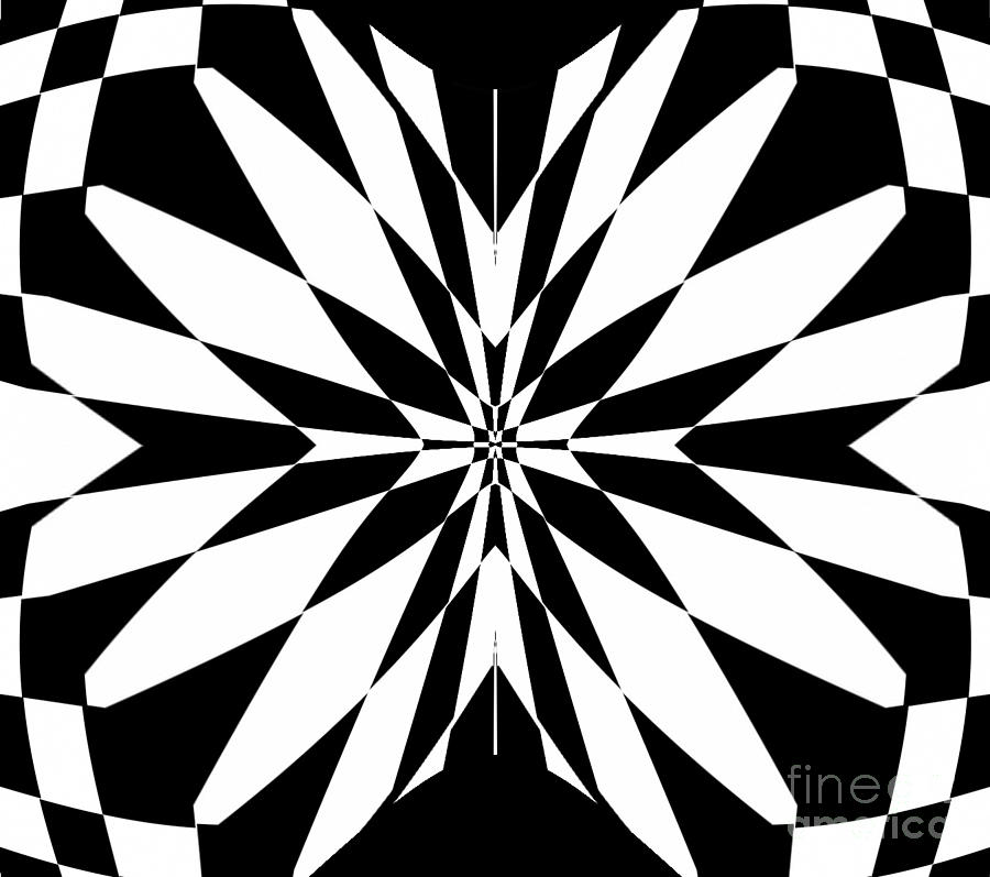 Yin&yang Digital Art - Black White Op Art No.231. by Drinka Mercep