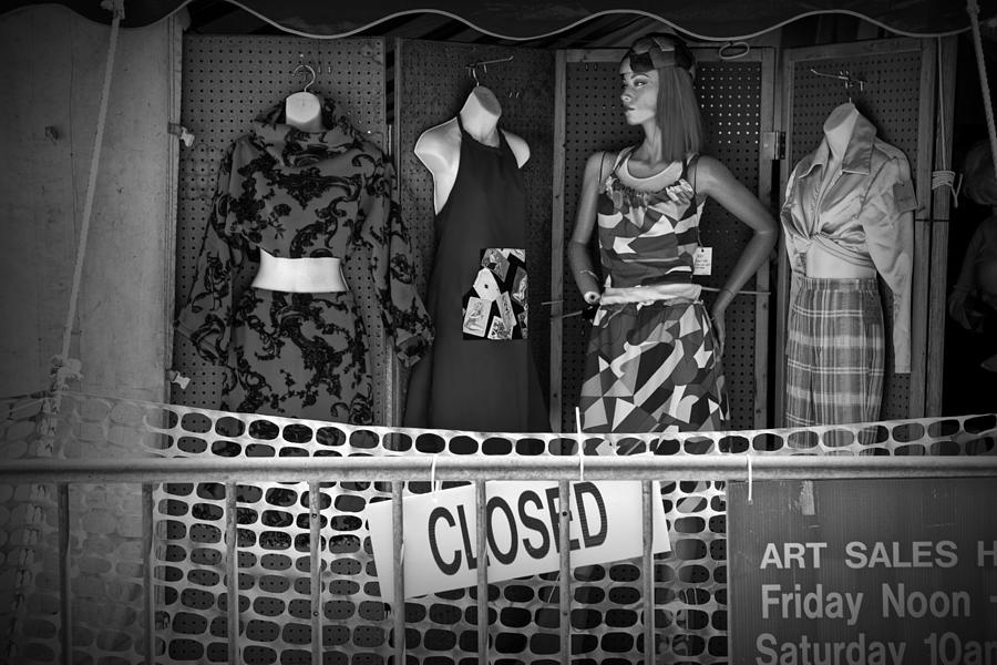 Black and White Outdoor Clothing Display Photograph by Randall Nyhof