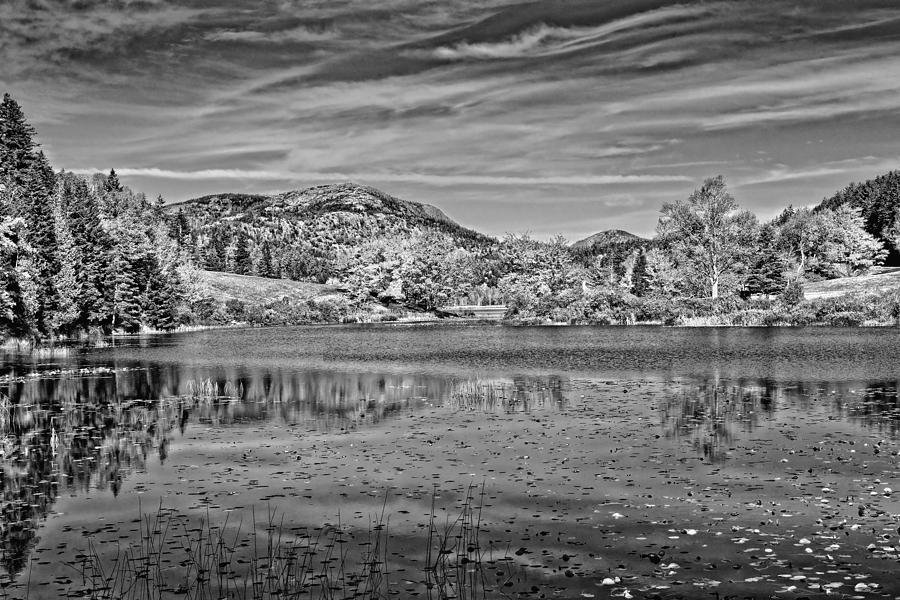 Black And White Photo Of Long Pond Acadia National Park Maine Photograph by Keith Webber Jr