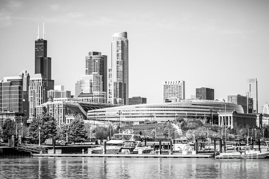 Black And White Picture Of Chicago Skyline Photograph