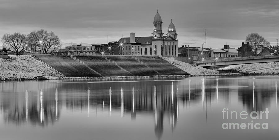 Black And White Reflections Of Lock Haven Photograph by Adam Jewell