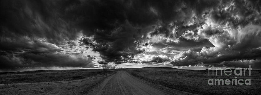Black and White Road to the Clouds Photograph by Steve Triplett