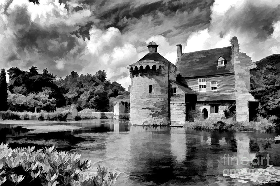 Scotney Castle in Mono Photograph by Bel Menpes