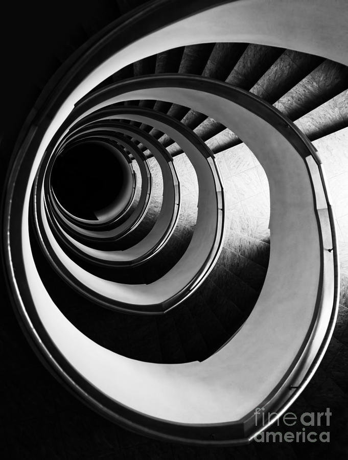 Black and white spirals Photograph by Jaroslaw Blaminsky