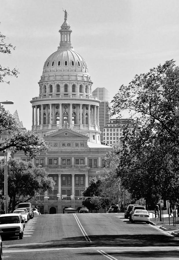 Black and White Texas Capitol Photograph by David and Carol Kelly