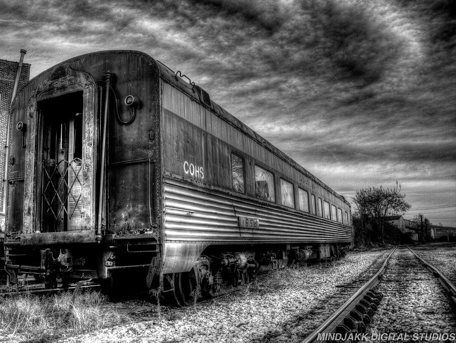 Black and White Train car Photograph by Jonny D