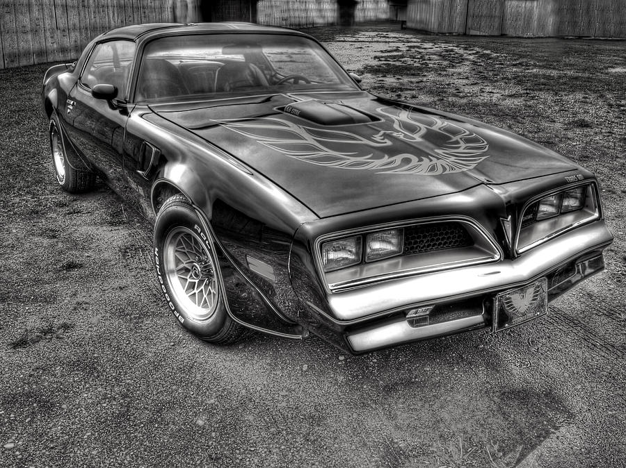 Black And White Photograph - Black and White Trans Am by Thomas Young