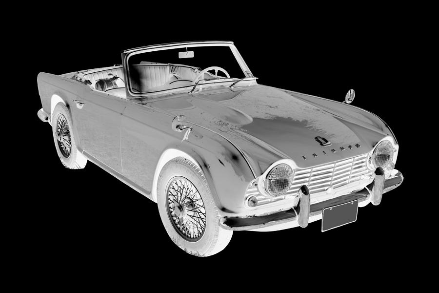 Black And White Triumph Tr4  Sports Car Photograph by Keith Webber Jr