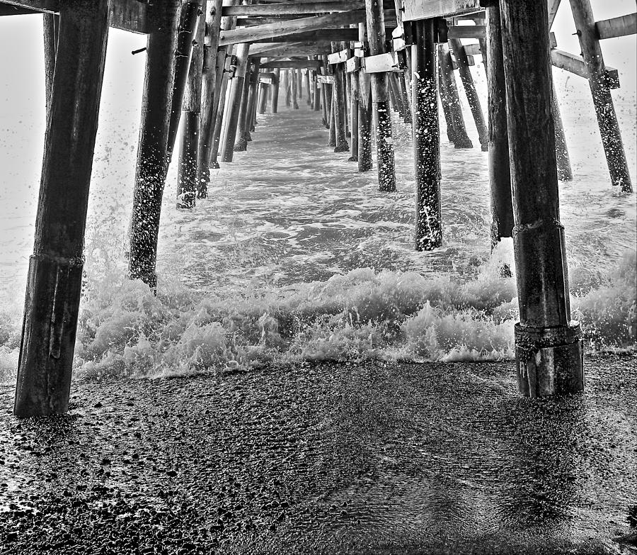 Black and White Under the Pier Photograph by Richard Cheski