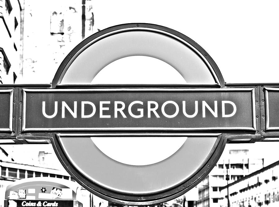 London Tube Photograph - Black and White Underground by Georgia Clare