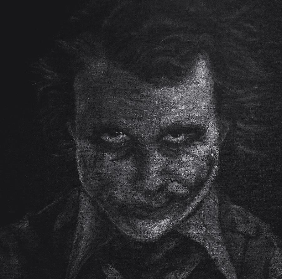 Black and White version of Heath Ledger as The Joker Drawing by ...