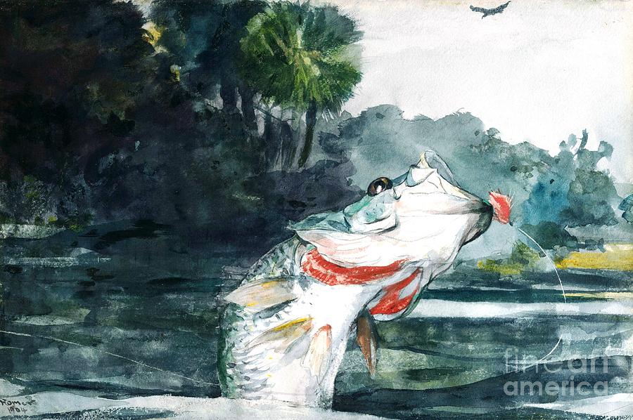 Winslow Homer Painting - Black Bass  by Thea Recuerdo